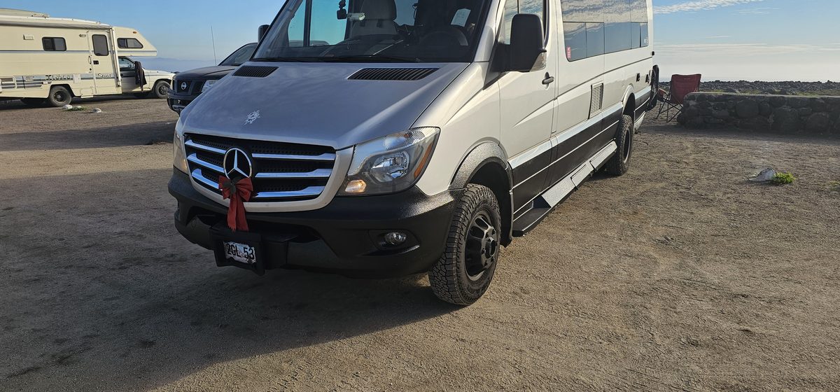 Codiwomple Sprinter van on a scenic mountain road